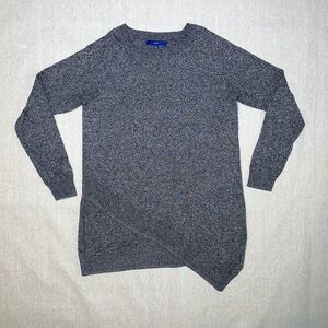 Apt. 9 | Marled Gray Long Sleeve Asymmetrical Hem Sweater | Medium